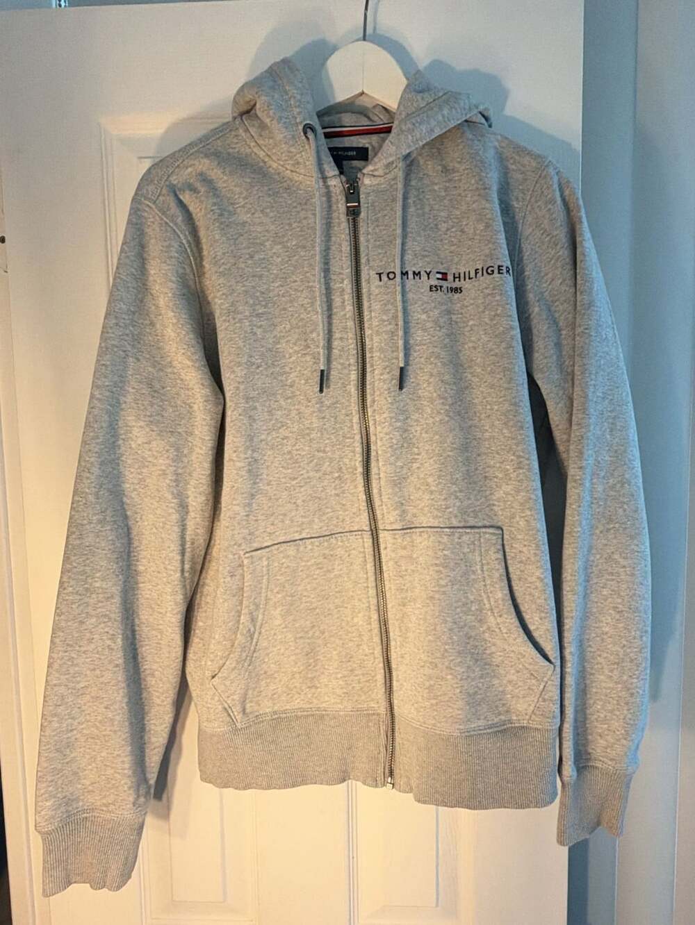Tommy Hilfiger Tommy Logo Zip Hoodie Grey Medium